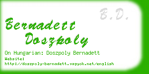 bernadett doszpoly business card